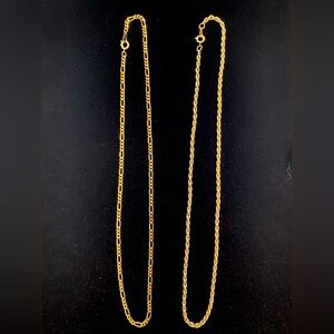 Two Goldtone Necklaces, Chain Link & Rope